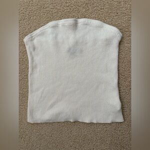 American Eagle Outfitters Cream Ribbed Tube Top